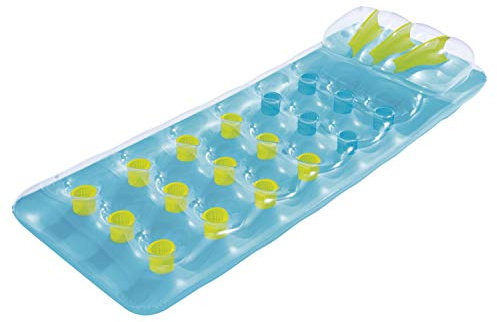 Bestway 43015 Luftmatratze Beach Bed | Aufblasbare Pool Liege 188 x 71 cm mit Kopflehne | Badespaß fürs Wasser (blau)