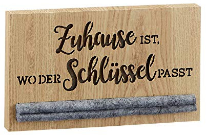 Cepewa Schlüsselbrett Schlüssel Motiv Zuhause Holz/Filz Schlüsselboard Schlüsselhalter Schlüsselleiste (1 x Schlüsselbrett Zuhause)