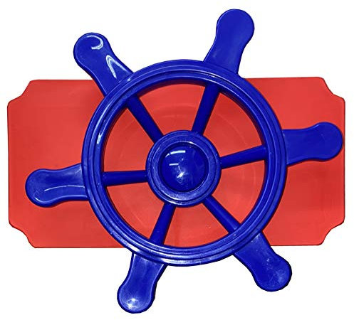 move and stic Platte 40x20 mit Spielfunktion Multifunktionsplatte Spielplatte mit Piratenlenkrad Steuerrad Spieltelefon Kreidetafel oder Glocke für Spielturm (40 x 20 Platte mit Piratenlenkrad)