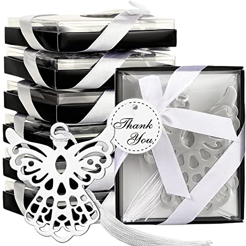 Spakon 60 Stück Metall-Lesezeichen mit Engeln, Quasten, Engel-Lesezeichen, Beerdigungsgeschenke für Buchliebhaber, Sammlung, Gäste, Geschenk