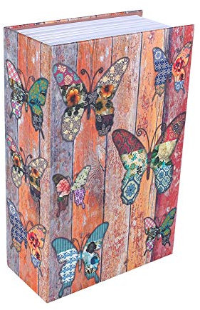 Qcwwy Dictionary Book Secret Safe Security Box, Small Sized Diversion Book Safe Storage Box, Dictionary Secret Safe Can with Security Combination Lock and Key(Butterfly Type)