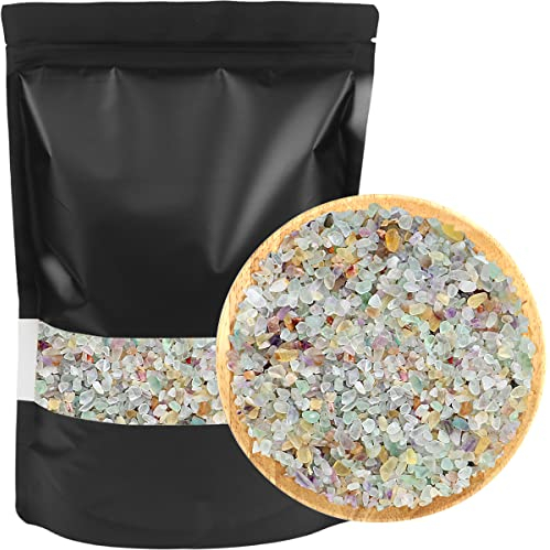 1,2 kg Fluorit Trommelkristall Chips Bulk Natürliche Quarzsteine Dekorative Kies Polierte Quarzstücke Blumentopf Kleine Felsen Terrarium Kieselsteine Vase Füllstoff für Handwerk Sukkulenten Home Decor