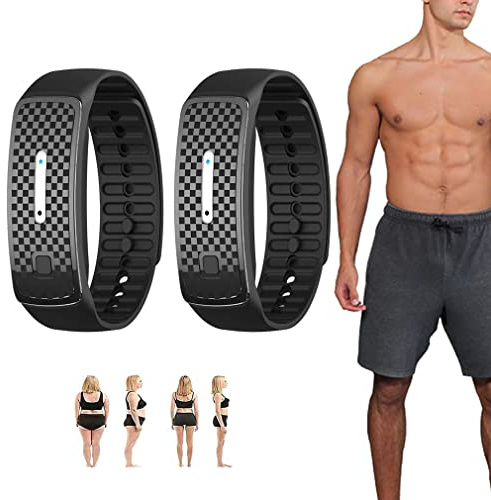 GWINDY Matteo Ultrasonic Body Shape Wristband, Magnetic Lymphatic Drainage Detox Bracelet, Smart Waterpoof Weight Loss Slim Fit Bracelet for Men and Women (2PCS,Black)