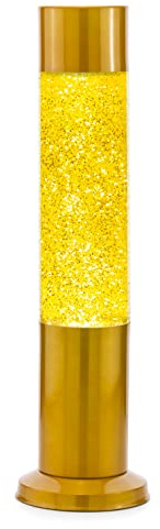Nova Colour Glitter 15 Sensory Lamp (Yellow) With Liquid Silver and Glitter