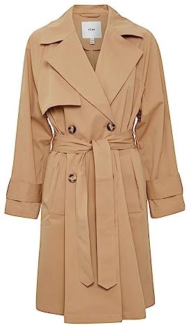 ICHI IHELOVA JA Damen Trenchcoat Jacke Übergangsmantel Trenchcoat Kurzmantel