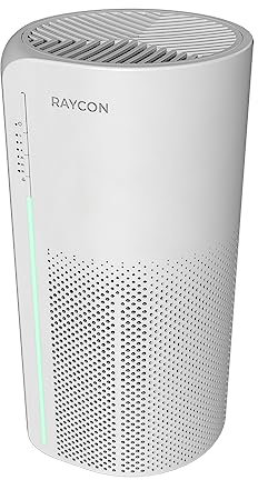 Raycon Room Air Purifier, H13 Replaceable HEPA Filter, Air Quality LED Indicator, Adjustable Fan Speeds, Home Essentials (White)