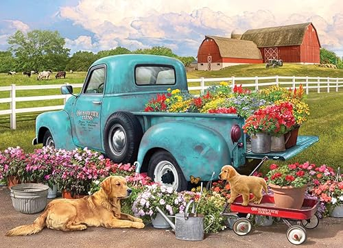 Cobble Hill 1000 Teile Puzzle – Flower Truck – Musterposter im Lieferumfang enthalten