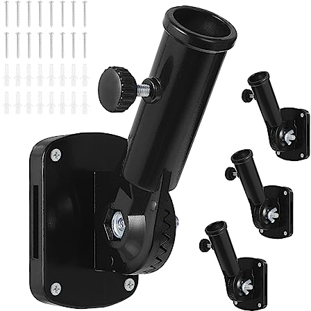 Knpwer 4 supporti multipli per bandiere, supporto per asta per bandiera, colore nero