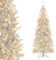 LIFEZEAL Bleistift Weihnachtsbaum LED Silber, Künstlicher Christbaum 180cm mit 300 Lichtern, Realistischer Christbaum mit 790 Zweige, Schlank Christmas Tree