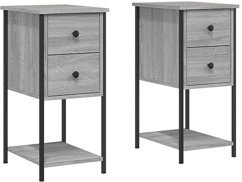 vidaXL Nachttische 2 STK. Grau Sonoma 32x42x70 cm Holzwerkstoff