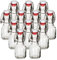 Gouveo Lot de 12 Bouteilles en Verre Avec Bouchon Mécanique - 60 ml, Vides, à Remplir, Idéales Comme Bouteilles de Liqueur, Mini Décoratives (BFR060)
