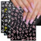 JMEOWIO 9 Sheets Spring Flower Hibiscus Nail Art Stickers Decals Self-Adhesive Colorful Summer Floral Pink Nail Supplies Nail Art Design Decoration Accessories