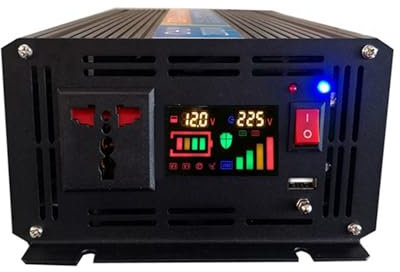 ALcorY LCD sine wave 1500W 12V to 110V solar home air conditioner car inverter (Size : 60V-220V)