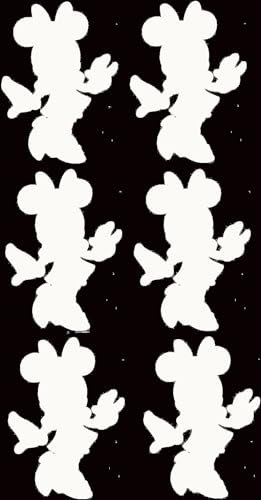 Set di 6 adesivi con Minnie e fiabe, adesivi per bottiglie, adesivi in vetro, decorazione per la cameretta dei bambini, misura media, colore bianco