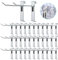 IGNPION Lot de 35 crochets pour panneau de grille, 10 cm, crochets muraux pour présentoir, accessoires de grille métallique pour magasin, garage, atelier, argenté