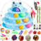 Suhaco 26 PCS Katze Spielzeug Für Indoor Kätzchen Interaktive Rolle 4-Level Track Kitty KatzeSpielzeug Mit Bunten Bällen Selbst Spielen Katze Ball Haustier Spielzeug Für Langeweile ((blau)