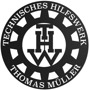 Technisches Hilfswerk (THW) Geschenk – Offizielles Abzeichen, Hochwertiger THW-Accessorie und Dekotation für THW-Mitglieder und Fans des Katastrophenschutzes (Metallschild)