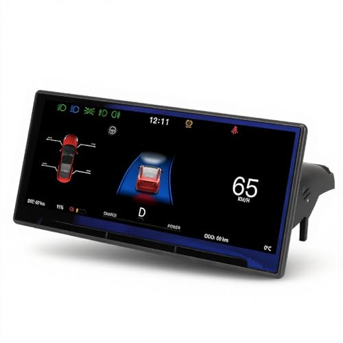 Jiawu Écran Tactile HUD de 8,9 Pouces pour 2017-2024 / Model Y 2021-2024, Carplay Auto IPS HD de Remplacement, Commande sans Fil au Volant (avec caméra Frontale)