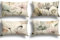 ZWJD Blumen Kissenbezug 30x50 4er Set Outdoor Kissen Dekokissen Leinen Kissenhülle Kissenbezüge Florales Aquarellgemälde Kissenhüllen für Sofa Wohnzimmer Zierkissen 30x50cm