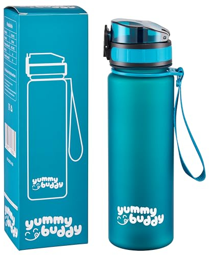 ecosa Trinkflasche Kinder Auslaufsicher 500 ml, BPA-Frei, Trinkflasche Schule zum Wandern & Fitnessstudio, Sport Trinkflasche mit Fruchteinsatz, Geschmacksneutrale Wasserflasche 500ml (Pauli Petrol)