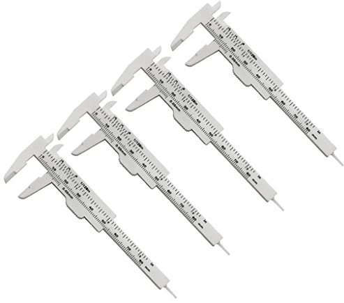 TEMOOUES 4 pezzi 80 mm di plastica calibro Vernier Calibro a doppia scala scorrevole strumento di misurazione per studenti e ufficio