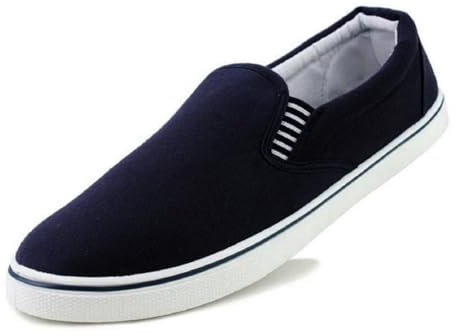 DUNLOP Mens Canvas Shoes Slip On Boat Deck Yachting Summer Plimsoll Casual Pumps Trainers (Navy, UK Footwear Size System, Adult, Men, Numeric, Medium, 7)
