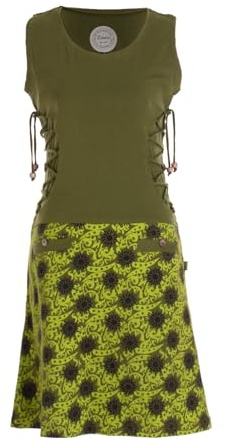 Vishes ärmelloses Damen-Kleid I Handgefertigt aus 100% Baumwolle I Kleid mit Taschen I Ideal für Frühjahr & Sommer I Nachhaltige Alternative Bekleidung