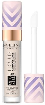 Eveline Cosmetics Liquid Camouflage Wasserdichter flüssiger Kamouflage-Concealer mit Hyaluronsäure - Farbton 04, 7ml