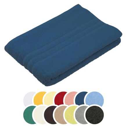 liebling Duschtuch, 100% Baumwolle, Serie Borkum, 70 x 140 cm, 60 Grad waschbar, trocknergeeignet, Farbe: Kobaltblau