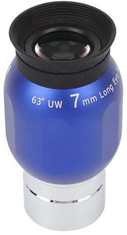 Teleskop Okular, 63 Grad Weitwinkel 7 mm Astronomie Teleskop, 1,25 Zoll Schnittstelle, Anti Drop HD Bild Okularlinse für Planetenbeobachtung, Faltbare Augenmuschel