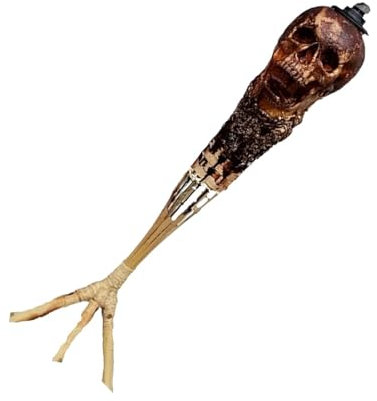 Gartenfackel Schädel, Tiki Fackeln Gruseliger Schädel, Halloween Totenkopf Fackeln, Outdoor wetterfeste Außenbeleuchtung, Terrassenfackel mit Schädeln, gruselige Außenbeleuchtung für