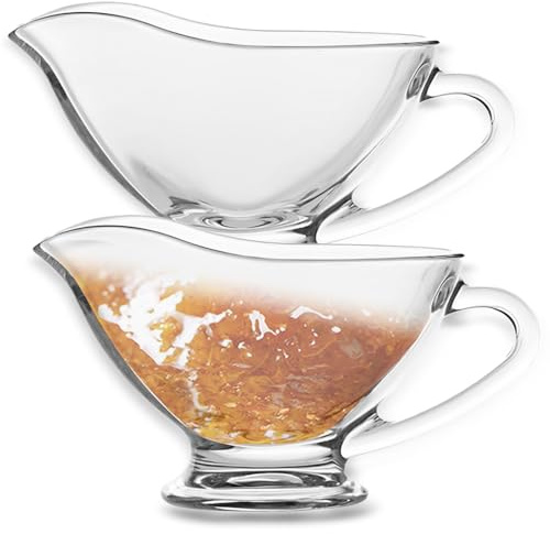 Nexboraque Sauciere aus Glas, transparent, 340 ml, 2 Stück