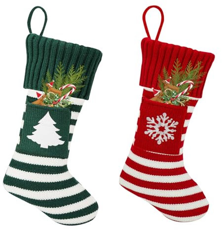 YouXiaor 2 Stück große Weihnachtsstrumpfe, personalisierbar, zum Aufhängen, Socken, Geschenktasche, Weihnachtsbaum, Anhänger, Weihnachtsdekoration, Weihnachtsbaumschmuck