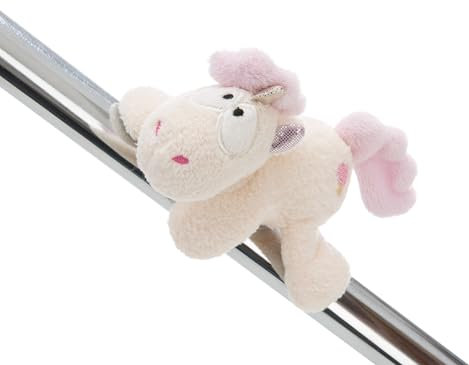NICI MagNICI Einhorn Creamy Pink 12cm - Weiss - Kuscheltier mit Magnet – Plüschtier haftet auf Metalloberflächen, Magnettafeln und Taschenhänkel als Reisebegleiter – tolle Geschenkidee | 61903