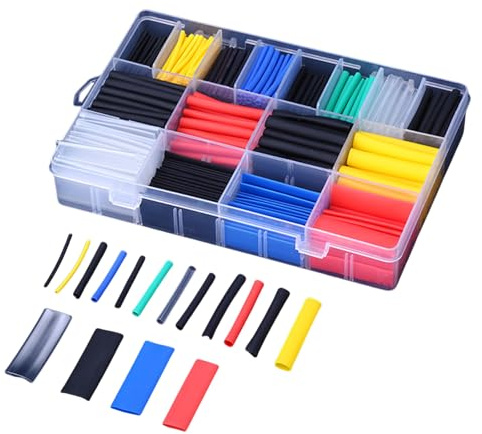 Clearhill 580Pcs Heat Shrink Tubing Kit – 2:1 Shrink Ratio Insulation Tube Assortment for Wires – 16 Sizes & 6 Colors for Electrical Repairs