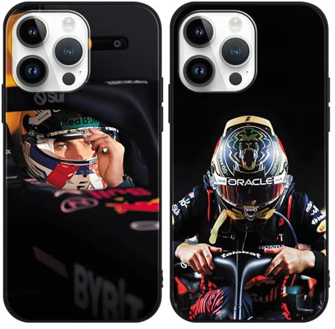TBNMBGY 2 Stück Schutzhülle für Apple iPhone 15 Hülle 6.1, Formula 1 Rennfahrer Cool Muster Design Ästhetik, Silikon TPU Weich Schutzhülle Bumper Case für F1 Formel 1 Rennen Fans,Mode