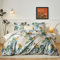 YASMENG Satin Bettwäsche 135x200 Blätter Motive Satin Bettwäsche Glänzend Glatt Deluxe Bettbezug Set Weich Kuschelig Seidig Seide Bettwäsche 2teilig mit Reißverschluss und 80x80 cm Kissenbezug