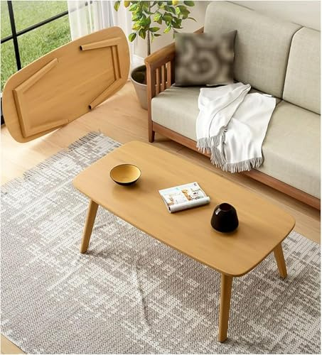 Klappbarer Couchtisch, Japanischer Tatami-Tisch Mit Rutschfesten Polstern, Minimalistischer Teetisch, Tragbarer Beistelltisch, Schreibtisch Aus Holz, Robuster Niedriger Tisch, Einfach, 80cm-A