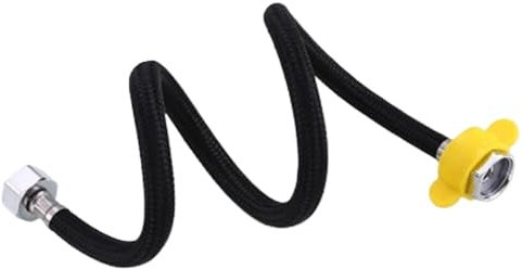 tubi doccia, Tubo flessibile di ingresso dell'acqua for rubinetto, scaldabagno, collegamento WC, nero, 30-80 cm(Length: 80Cm)