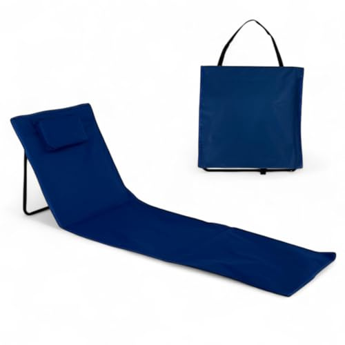 pincho Tapis de Plage Pliable Portable avec Dossier réglable et Appui-tête 145x47x50cm Poche de Rangement