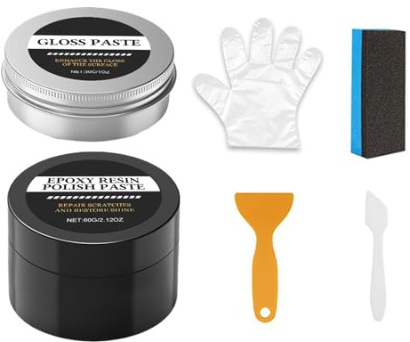 Arroopu Epoxidharz Polier Set,Paste Zur Entfernung Von Kratzern,Politur Für Epoxidharz | Für Kunstprojekte Tischdekoration Modellbau Profis Anfänger Bastel Enthusiasten