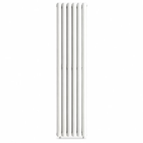 The Radiator Hub AURA 1600 x 360mm White Double Oval Vertical Designer Radiator, Tall 6 Oval Column Tubes, Double Panel Wall Mounted Central Heating Radiator for Bathroom, Kitchen & Hallway