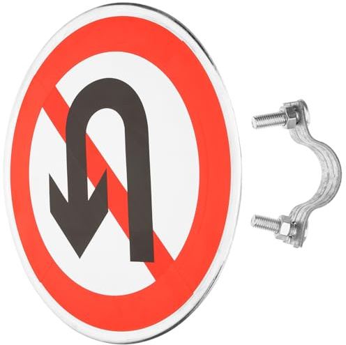 SHINEOFI Panneau D’Interdiction Demi-Tour Réfléchissant en Métal Résistant aux Intempéries pour Allée Privée Panneau de Signalisation Routière de Confidentialité Signal de Sécurité