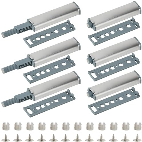 RDTOK 6 Stück Push to Open Türöffner, Magnetischer Drucktüröffner für Schranktüren, Softclose Nachrüsten Set, Automatischer Türdämpfer & Magnetschnäpper für Möbel, Schubladen & Küche