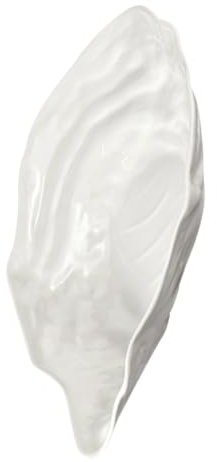 VALICLUD Plato de Cerámica en Forma de Ostra Blanco, Diseño Elegante y Único, Cuenco Versátil para Servir Ensaladas y Aperitivos en Diversas Ocasiones