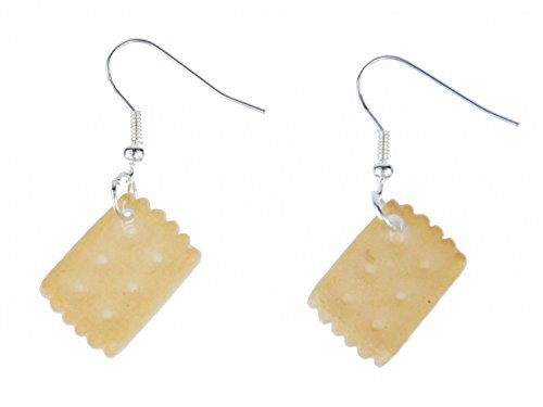 Miniblings Butterkeks Ohrringe Ohrring Keks Cookie Gebäck Süß Kekse Essen Hart - Handmade Modeschmuck I Ohrhänger Ohrschmuck versilbert