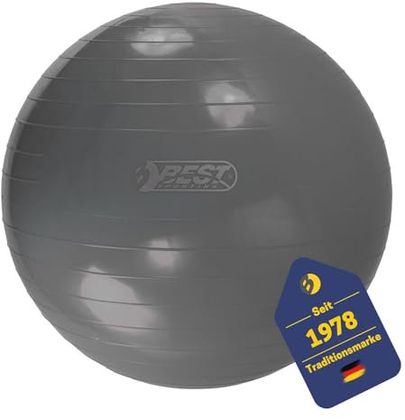 BEST SPORTING Unisex – Erwachsene Gymnastikball I Trainingsball 65cm, 75cm oder 85cm I Für Therapie- und Rehabilitationseinheiten I Belastung bis 250kg I Pilates Ball I Fitnessball für zu Hause