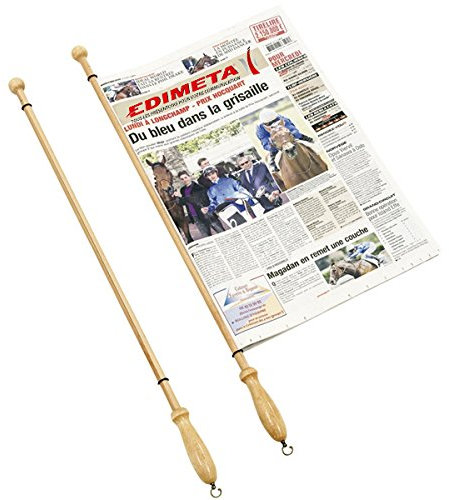 Baguette de lecture pour journaux en bois - Pour la consultation et la lecture de journaux dans les lieux publics