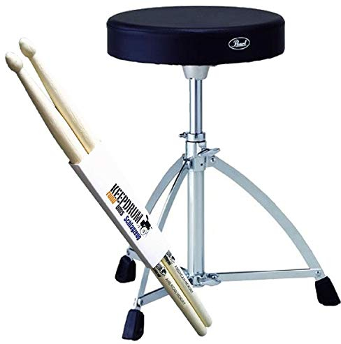 Pearl D-730S Rundsitz Drumhocker + keepdrum Drumsticks 1 Paar