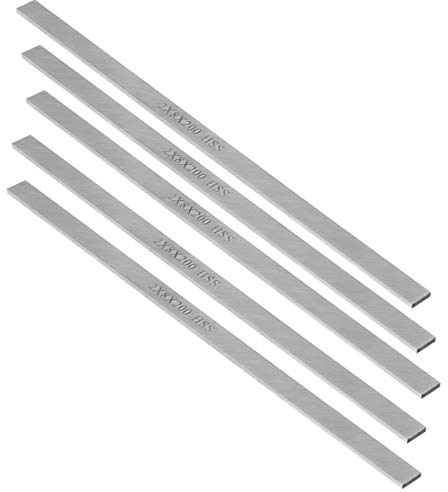 sourcing map HSS Drehmaschinen Werkzeugbohrer 2 mm x 8 mm x 200 mm, quadratische Drehwerkzeug Rohlinge, rechteckiger Hochgeschwindigkeits Stahlfräser, 5 Stück